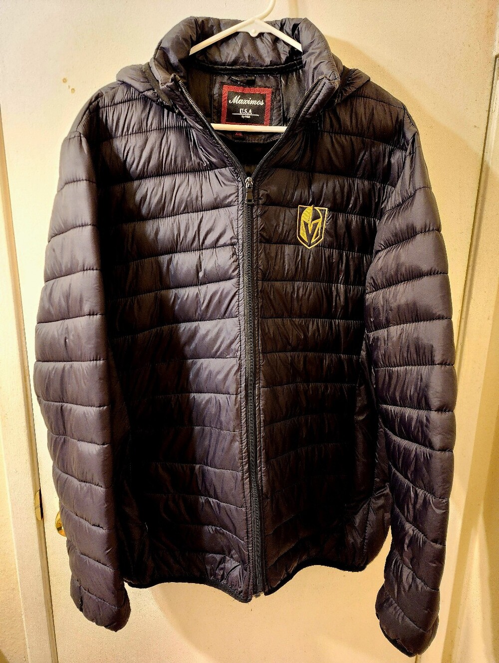 Las Vegas Golden Knights VGK Men's Black Puffer Hooded Jacket/Coat